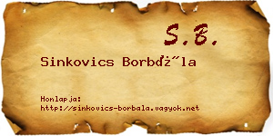 Sinkovics Borbála névjegykártya