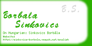 borbala sinkovics business card